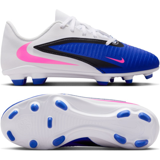 Nike Phantom 6 Low Club Gras / Kunstgras Voetbalschoenen (MG) Kids Blauw Wit Felroze