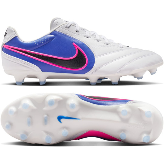 Nike Tiempo Ligera Pro Gras Voetbalschoenen (FG) Wit Blauw Felroze