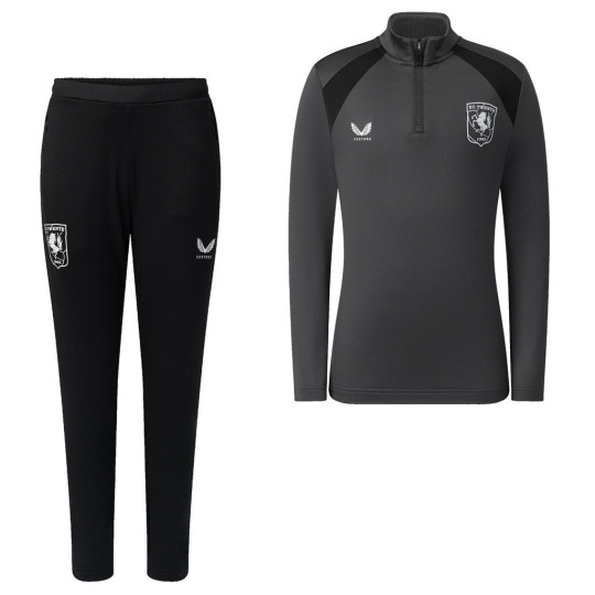 Castore FC Twente Trainingspak 1/4-Zip 2026-2027 Kids Donkergrijs Zwart