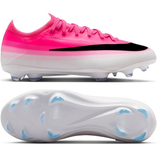 Nike Mercurial Vapor 17 Pro Gras Voetbalschoenen (FG) Kids Felroze Wit Zwart