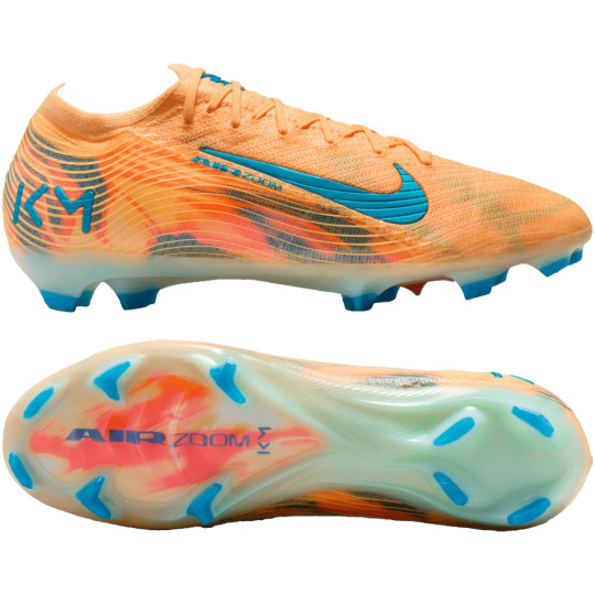 Nike Zoom Mercurial Vapor 16 Mbappé Elite Gras Voetbalschoenen (FG) Lichtoranje Turquoise