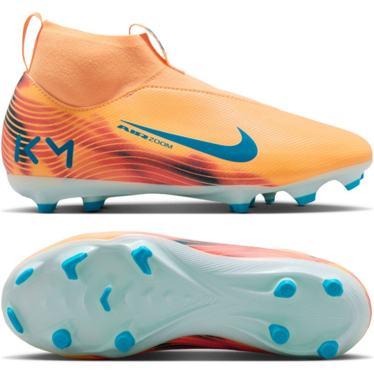 Nike Zoom Mercurial Superfly 10 Mbappé Academy Gras / Kunstgras Voetbalschoenen (MG) Kids Lichtoranje Turquoise