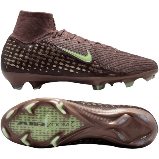 Nike Zoom Mercurial Superfly 10 Mbappé Elite Gras Voetbalschoenen (FG) Bruin Neongeel Zilver