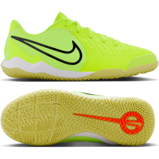 Nike Tiempo Legend 10 Academy Zaalvoetbalschoenen (IN) Kids Neongeel Zwart Oranje