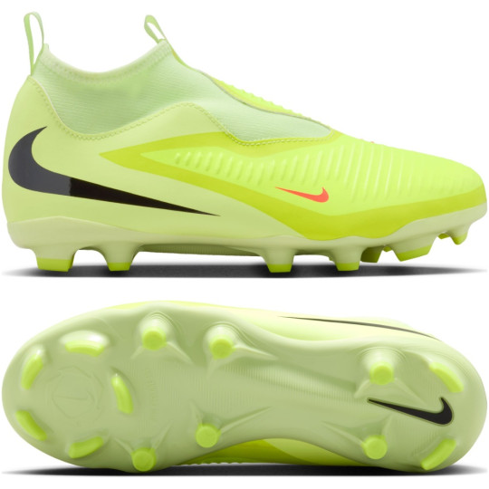 Nike Phantom 6 High Academy Veterloze Gras / Kunstgras Voetbalschoenen (MG) Kids Geel Oranje Zwart