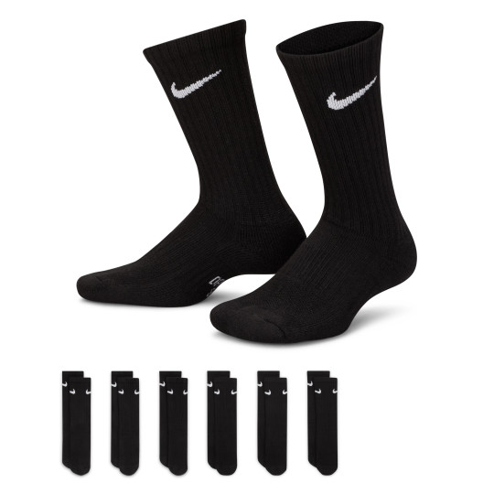 Nike Everyday Gevoerde Crew Sokken 6-Pack Kids Zwart Wit