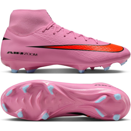 Nike Zoom Mercurial Superfly 10 Academy Gras / Kunstgras Voetbalschoenen (MG) Roze Felrood Lichtblauw