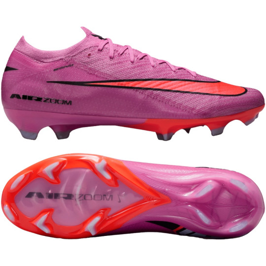 Nike Zoom Mercurial Vapor 16 Elite Gras Voetbalschoenen (FG) Roze Felrood Lichtblauw