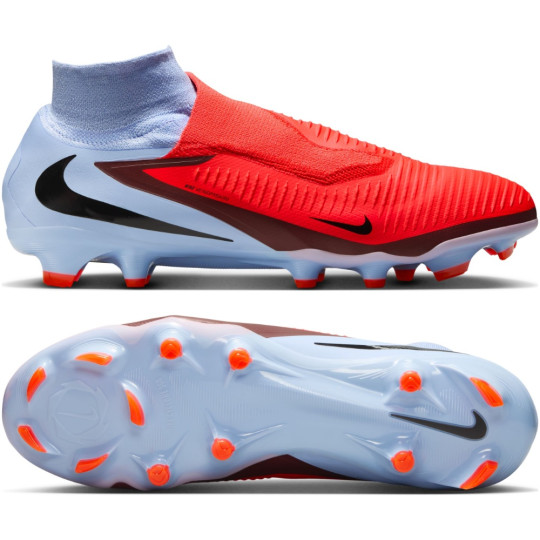 Nike Phantom 6 High Pro Gras Voetbalschoenen (FG) Lichtblauw Felrood Zwart