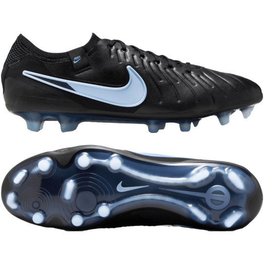 Nike Tiempo Legend 10 Elite Gras Voetbalschoenen (FG) Zwart Lichtblauw