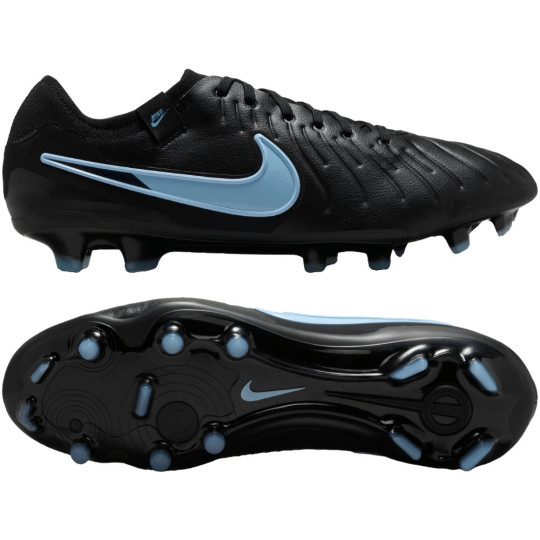 Nike Tiempo Legend 10 Pro Gras Voetbalschoenen (FG) Zwart Lichtblauw