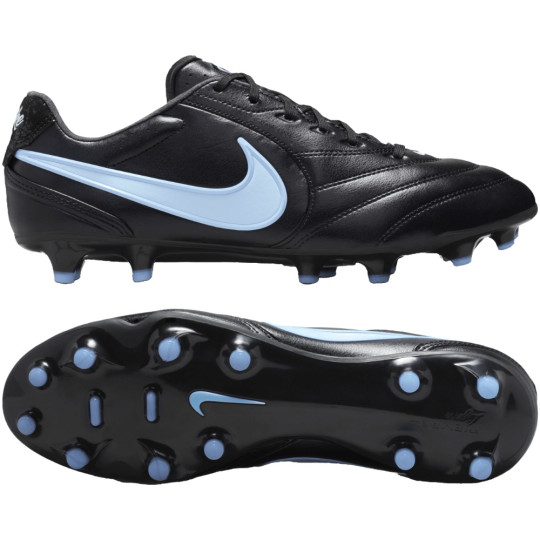 Nike Tiempo Ligera Pro Gras Voetbalschoenen (FG) Zwart Lichtblauw