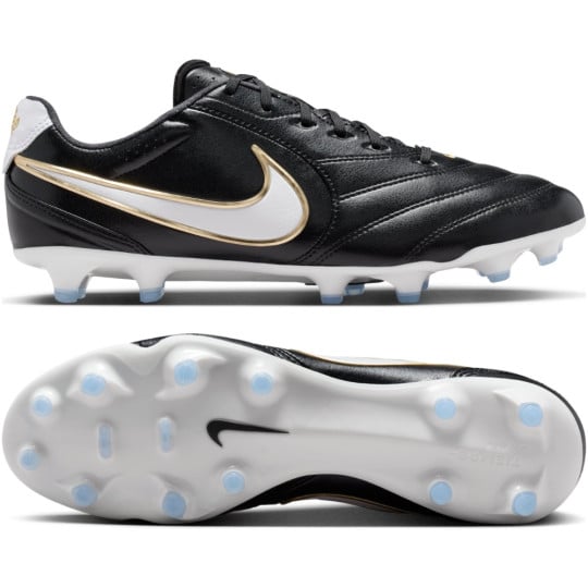 Nike Tiempo Ligera Pro Gras Football Boots (FG) Black White Gold