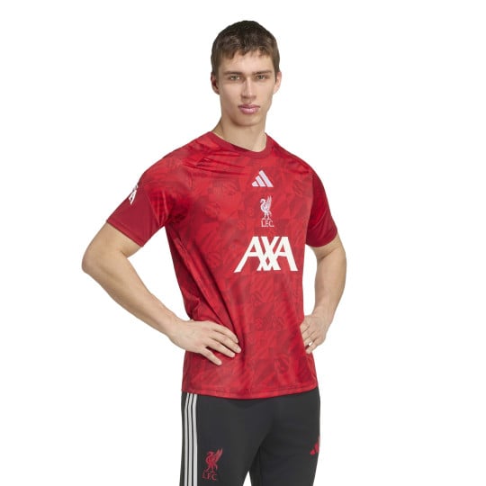 Maillot d'entraînement d'avant-match adidas Liverpool 2026-2027 rouge et blanc