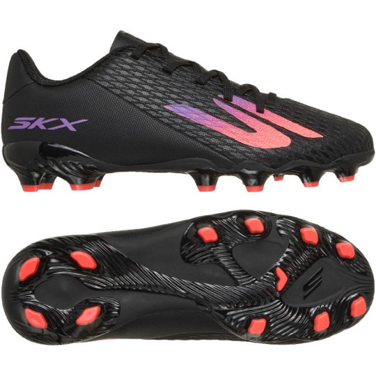 Skechers SKX_2 Gras / Kunstgras Voetbalschoenen (MG) Kids Zwart Paars Neon