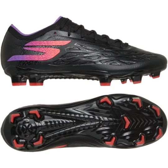Skechers Razor 2 Elite Gazon Naturel Chaussures de Foot (FG) Noir Mauve Néon