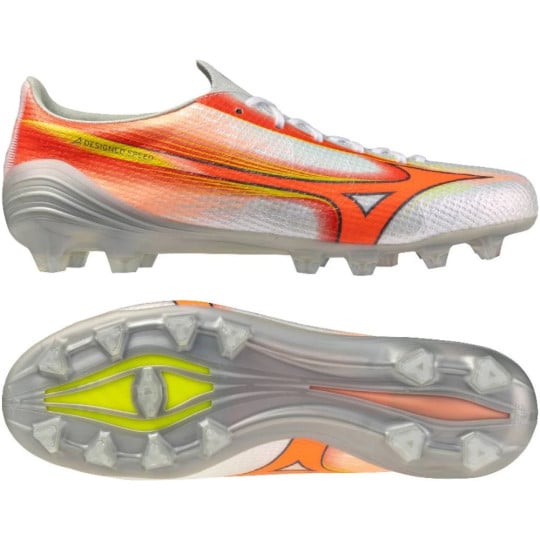 Mizuno Alpha III Japan Grass Football Boots (FG) White Orange Lime