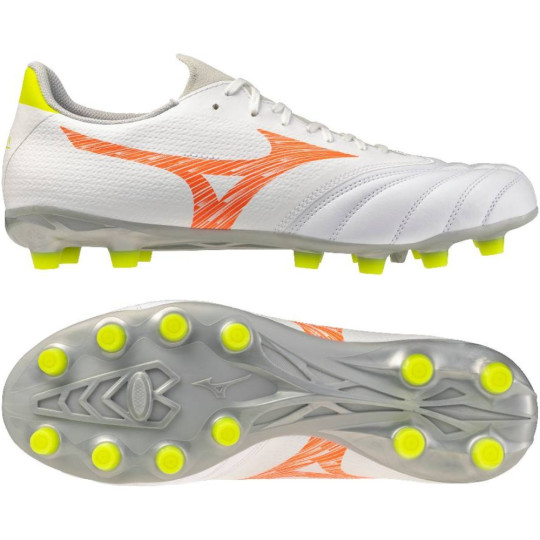 Mizuno Morelia Neo V Beta Select Gras Football Boots (FG) White Orange Lime