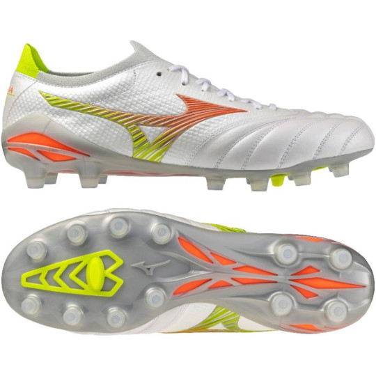 Mizuno Morelia Neo V Beta Japan Grass Football Boots (FG) White Orange Lime