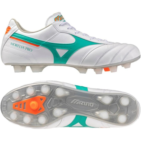 Mizuno Morelia II Pro Gras (FG) Football Boots White Green Orange