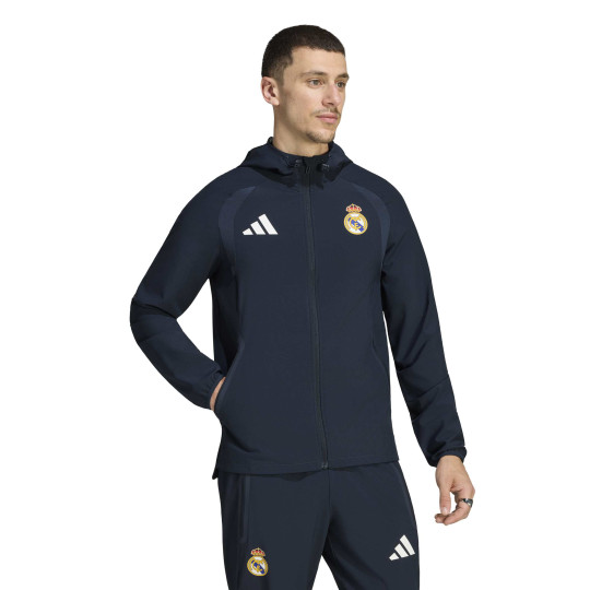 adidas Real Madrid Tiro Travel Trainingsjack 2026-2027 Donkerblauw Wit