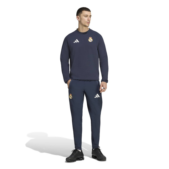 adidas Real Madrid Tiro Travel Crew Trainingspak 2026-2027 Donkerblauw Wit