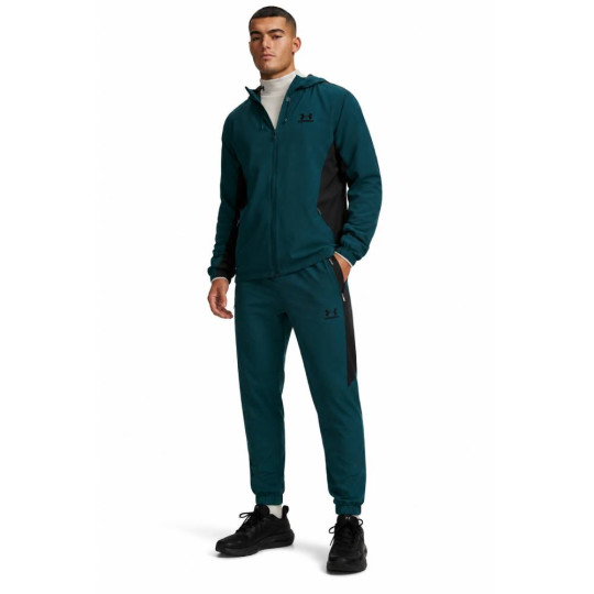 Under Armour Tech Sport Woven Trainingspak Full-Zip Donkergroen Zwart