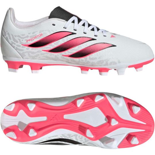 adidas Predator Club Grass/Artificial Grass Football Boots (MG) Kids White Black Pink
