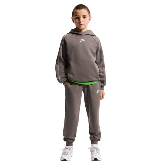 Survêtement polaire à capuche Nike Sportswear Club pour Enfants, gris foncé, gris clair