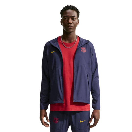 Nike FC Barcelona City Side Trainingsjack 2026-2027 Donkerblauw Goudgeel Roze