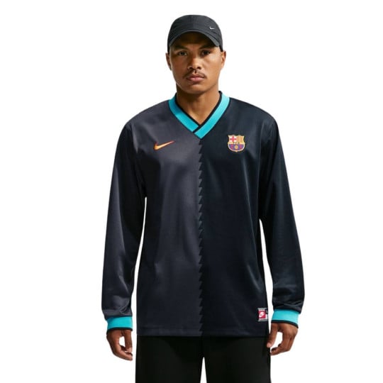 Maillot à manches longues Nike FC Barcelona Energy 2026-2027 noir gris foncé bleu clair jaune doré