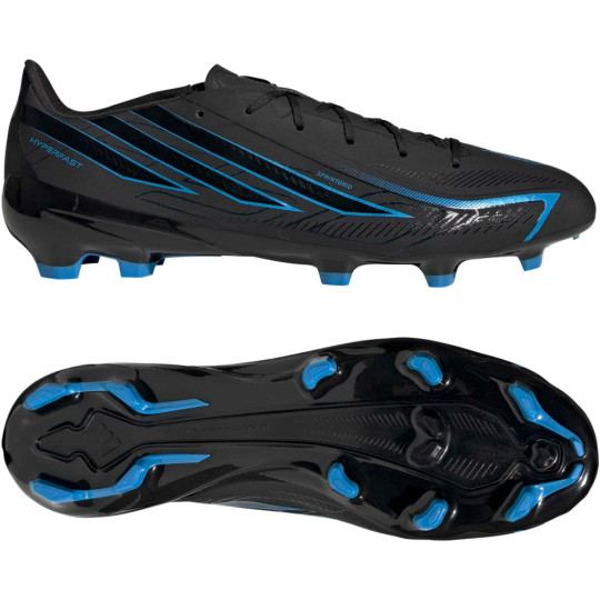 adidas F50 Hyperfast League Gras Voetbalschoenen (FG) Zwart Zwart Blauw