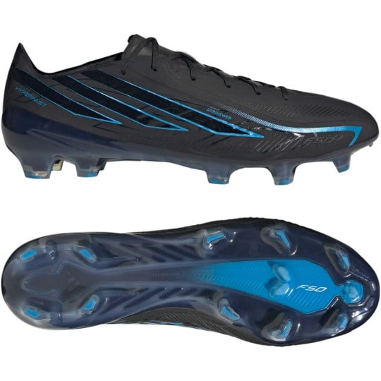 adidas F50 Hyperfast Elite Gras Voetbalschoenen (FG) Zwart Zwart Blauw