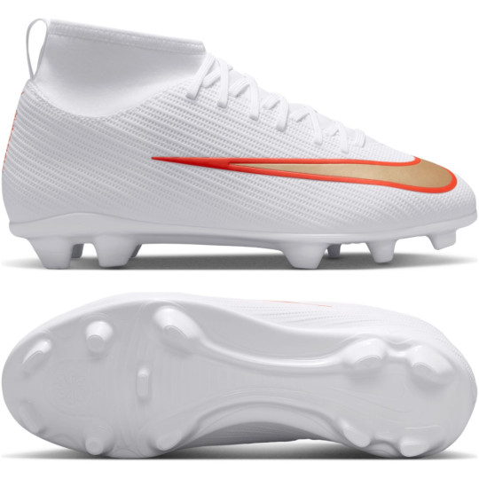 Nike Mercurial Superfly 11 Club Grass/Artificial Grass Football Boots (MG) Kids White Bright Red Gold