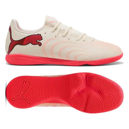 PUMA Future 9 Play Indoor Football Boots (IN) Off White Black Pink