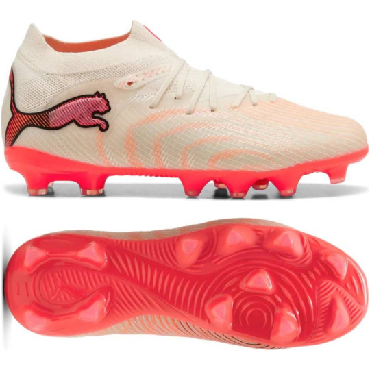 PUMA Future 9 Pro Grass/Artificial Grass Football Boots (MG) Kids Off White Black Pink