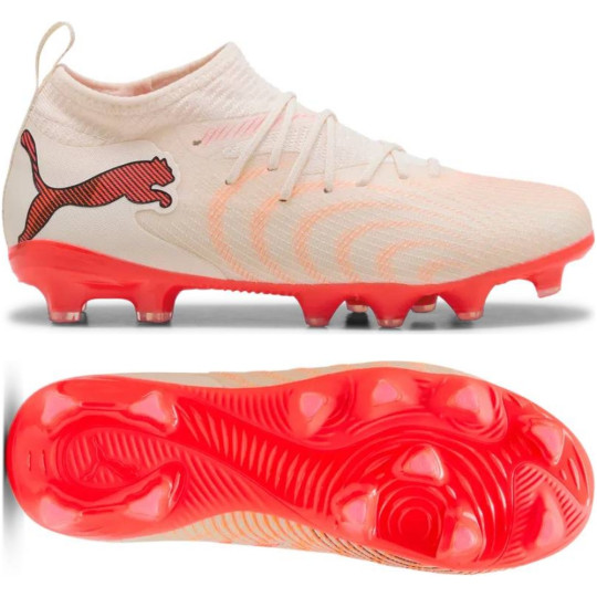 PUMA Future 9 Match Grass/Artificial Grass Football Boots (MG) Kids Off White Black Pink