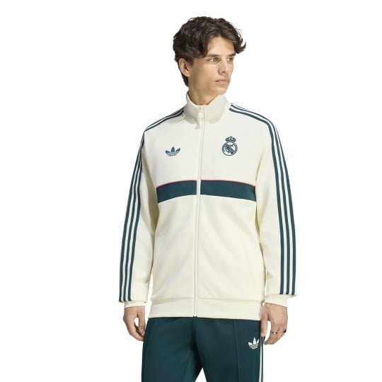 adidas Real Madrid Originals Trainingsjack Beige Donkergroen Roze