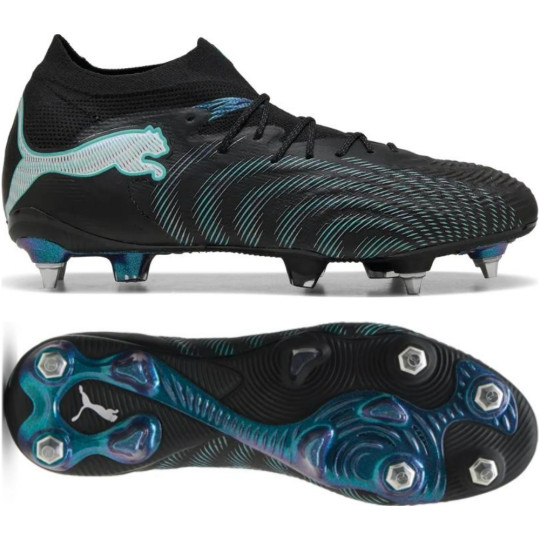 PUMA Future 9 Ultimate IJzeren-Nop Voetbalschoenen (SG) Zwart Intense Mint Wit