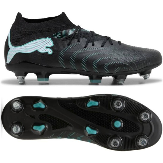 PUMA Future 9 Match IJzeren-Nop Voetbalschoenen (SG) Zwart Intense Mint Wit