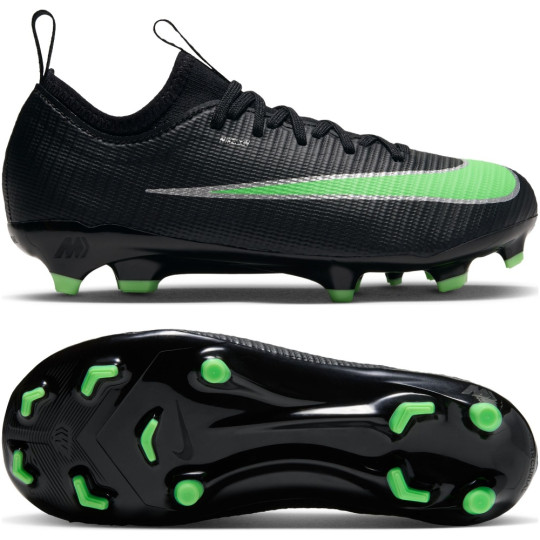 Nike Mercurial Vapor 17 Academy Gras / Kunstgras Voetbalschoenen (MG) Peuters/Kleuters Zwart Felgroen Zilvergrijs