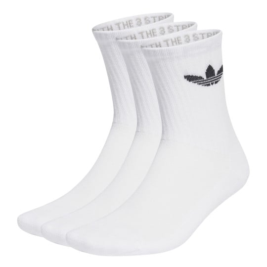 Adidas Originals Trefoil Crew Sokken 3-Pack Wit Zwart