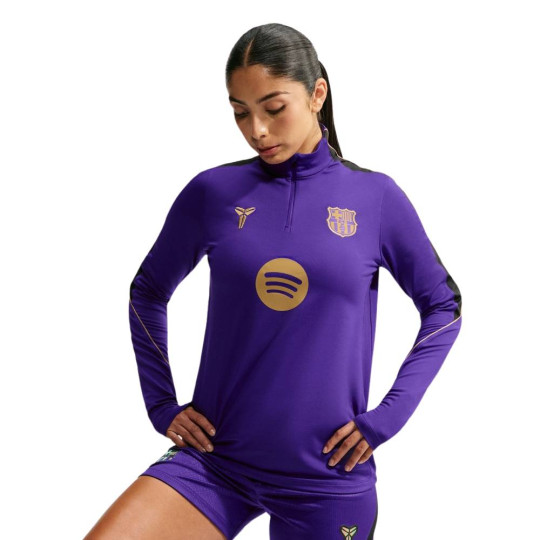 Haut d'entraînement Nike FC Barcelona Strike 1/4-Zip 2026-2027 pour femmes, violet, noir, or