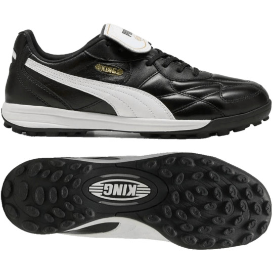 PUMA King Top TT Turf Voetbalschoenen (TF) Zwart Wit