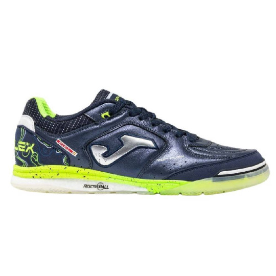 Joma Top Flex Rebound Chaussures de Foot en Salle (IN) Bleu Foncé Jaune Vif Gris Argenté