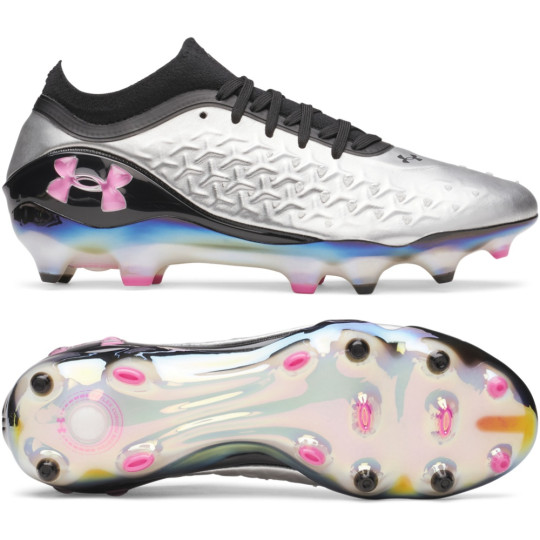 Under Armour Magnetico Elite 6 RCS Gras Voetbalschoenen (FG) Zwart Metallic Silver Felroze