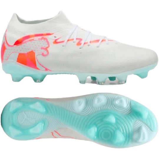 PUMA Future 9 Match Brilliance Gras / Kunstgras Voetbalschoenen (MG) Dames Wit Feloranje Roze Lichtblauw