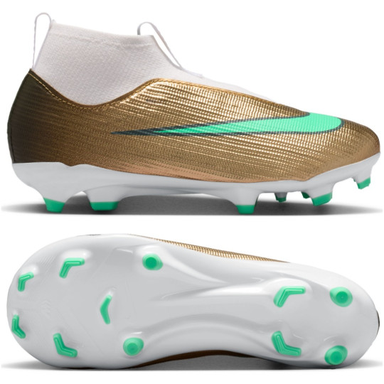 Nike Mercurial Superfly 11 Mbappé Academy Gras / Kunstgras Voetbalschoenen (MG) Peuters/Kleuters Goud Groen Wit