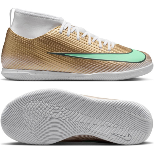 Nike Mercurial Superfly 11 Mbappé Club Indoor Football Boots (IN) Kids Gold Green White