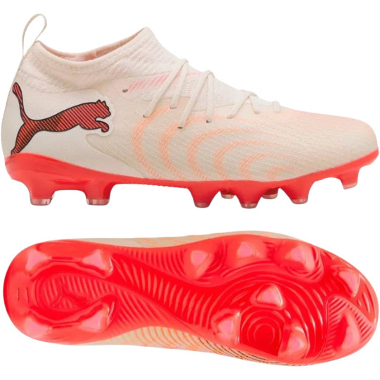 PUMA Future 9 Match Grass/Artificial Grass Football Boots (MG) Kids Off White Black Pink